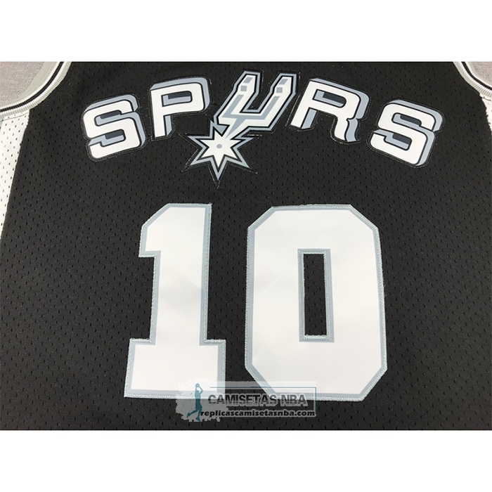 Camiseta San Antonio Spurs Dennis Rodman NO 10 Mitchell & Ness 1993-94 Negro